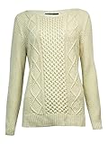 Karen Scott Womens Plus Metallic Cable Knit Pullover Sweater