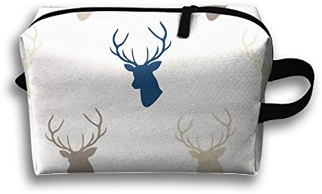 Unique Design Navy Blue Woodland Receive Bag Hand Cosmetic Bag Makeup Bag Sewing Kit Medicine Bag 600D Plain Oxford Cloth Length 25.5 Width 12.5 Height 16cm.