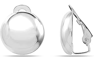 LeCalla 925 Sterling Silver Small Medium Clip On Earrings Non-Pierced Clip-On Stud Earring for Teen Women