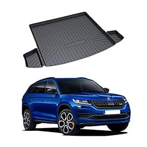 YEE PIN Kofferbakmat voor Skoda Kodiaq RS 2016-2019 | Zijbescherming TPO-materiaal laadruimschaal beschermmat voor…