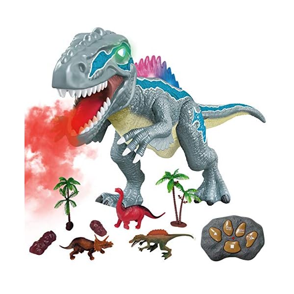 WISHTIME-Remote-Control-Dinosaur-Toys-for-Kids-Electronic-Toy-Walking-Spray-Mist-Realistic-Velociraptor-Dinosaur-Toys-with-LED-Light-Up-Roaring-Sound-Shaking-Head-For-Toddlers-Boys-Girls WISHTIME Remote Control Dinosaur Toys for Kids - Electronic Toy Walking Spray Mist Realistic Velociraptor Dinosaur Toys…