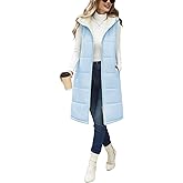 Jyanl Womens Long Fleece Vest Sleeveless Zip Vest Sherpa Quilted Jacket Trendy Warm Fall Winter Coat Outerwear 2025
