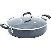 T-fal B36282 Nonstick Deep Covered Everyday Pan with Ergonomic Stay-Cool Handles Cookware, 12-Inch, Black