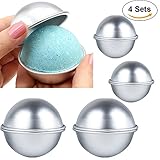 CAVN ( 4 Sets 2 Sizes) DIY Bath Bomb Molds Set with Instructions DIY Metal Bath Bomb Molds Easy for Crafting Your Own Bath Bombs