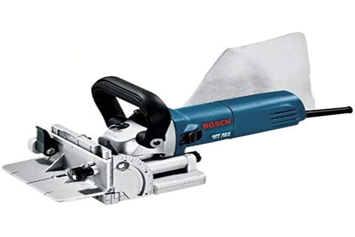 Bosch Professional GFF 22 A biscuit joiner (22 mm cutting depth, incl. dust bag, 1x 105x22 mm blade cutter, 8, two-hole spanner, L-BOXX)