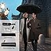 tinams Windproof Umbrella, Black Automatic Folding 10 Ribs Umbrella with Teflon Coating,Free Leather Cover (Black)