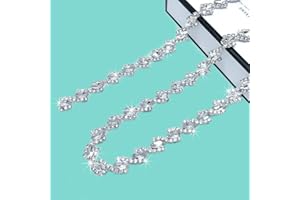 Yhsheen 1 Yard Bling Rhinestone Trim Crystal Rhinestone Chain Sparkly Rhinestone Applique for DIY Decoration & Bridal Costume Embellishment