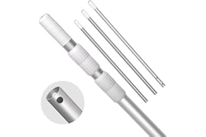 POOLPURE Pool Pole Telescopic, 3.4-10FT 0.8mm Lightweight Aluminum, Adjustable Length, Threaded Non-Slip Handle, Reinforced S