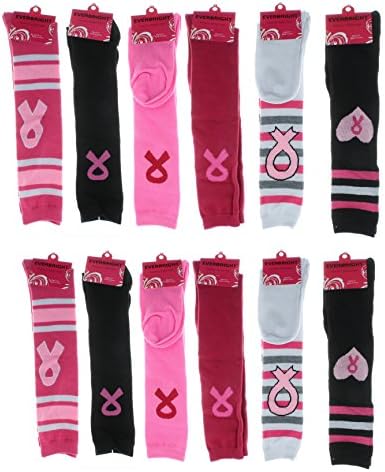 12 Pairs Ladies Breast Cancer Awareness Knee High Socks Womens BCA EBC-603