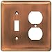 Franklin Brass 64355 Stamped Steel Round Single Toggle Switch/Duplex Outlet Wall Plate / Switch Plate / Cover, Antique Copper