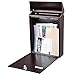 Yescom Wall-Mounted Mail Box Large Lockable Letterbox w/ 2 Keys for Home Post Security Outdoor, Black, 0-9 Number Stickers