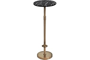 Verssure Martini Table Height Adjustable, Drink Tables for Small Spaces, Round Side Table, Tiny Side Tables for Living Room, Bedroom, Cocktail (Black)