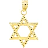 10k Yellow Gold Filigree Jewish Star of David Pendant