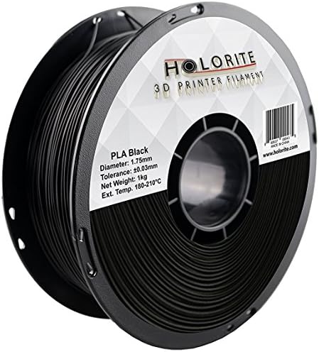 3D Printer Filament - Premium 3D Printer PLA Filament, 1.75 mm Diameter, Dimensional Accuracy: +/- 0.03mm, 1 Kg (2.2 lbs) Spool, BLACK