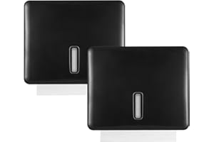 Stardrix 2-Pack Multifold Paper Towel Dispenser Wall Mount (Black) – Large Capacity C-Fold, Trifold, and Folded Commercial Hand Towel Holder for Bathroom & Restroom – Adhesive or Screw Mounted