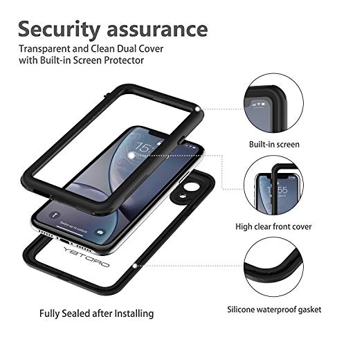 ORDTBY iPhone XR Waterproof Case, 360° Full Body Protection Underwater Cover IP68 Certified for Shockproof Dustproof Snowproof and Waterproof Case for iPhone XR