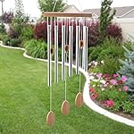 Outdoor Wind Chimes 20" Amazing Grace Wind Chimes for Outdoor Indoor Patio Garden Balcony Beautiful Outdoor Home Decor (silver)