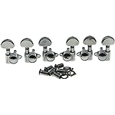 Wilkinson 3x3 ROTO Style Full Size Sealed Guitar Tuners Tuning Keys Pegs Guitar Machine Heads Fits USA Les Paul or Acoustic Guitars Chrome