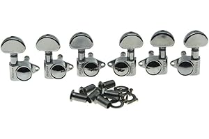 Wilkinson 3x3 ROTO Style Full Size Sealed Guitar Tuners Tuning Keys Pegs Guitar Machine Heads Fits USA Les Paul or Acoustic Guitars Chrome