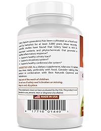 Best Naturals semillas de apio 600 mg 180 tabletas, 817716014401, individual paquete de, 1