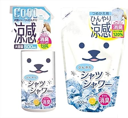 Amazon ときわ商会 ひんやりシャツシャワー 500ml ひんやりシャツシャワー 詰替 400ml セット ときわ商会 デオドラント 制汗剤 通販