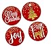 CakeSupplyShop 24pack Christmas Lightbulb Cupcake / Desert / Food Decoration Topper Rings with Red Xmas Favor Stickers & Sparkle Flakes
