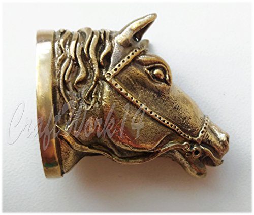 CooB - by Finger Guard & Knives Knife Pommel Bolster Silver/Bronze for Custom Handle Knife Making + Branded Lucky Dice Bead for KNIFE LANYARD, PARACORD BRACELETS in GIFT! (HORSE) - Thumbnail 4
