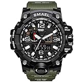 SMAEL Men's Analog Digtal Sport Watch Dual Quartz Movement Military Time Water Resistant with Backlight