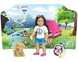 18 Inch Doll Playscene, Reversible Camping and Fashion Runway Scenes Perfect for 18 Inch American Girl Dolls & More! Campsite & Runway Playscene