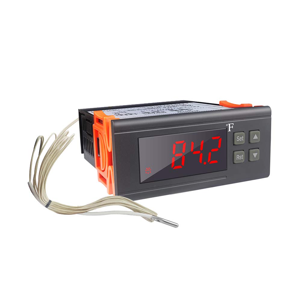 KT8230 Digital Thermostat 120VAC 30A Fahrenheit Temperature Controller Regulator -22~572℉ Heating Cooling for Incubator Brooder Refrigerator Fermenter Greenhouse: Industrial & Scientific