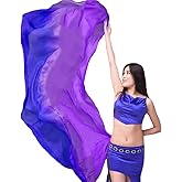 Nimiman 98"x45" Women Chinese Real Silk Belly Dance Veils Dancer Hand Scarves Gradual Colors