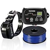 In-Ground Dog Fence System Invisible Wired Electric Pet Containment Fence System Kit Waterproof & Rechargeable Static Shock Collar for Large Medium Small Stubborn & Energetic Dogs