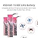 6pcs 450mAh 1S LiPo Batteries 3.8v HV PH2.0 80C LiHV Battery Compatible for 1S Racing Drone Quadcopter EMAX TinyHawk HAPPYMODEL Snapper7