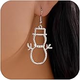 Christmas Snowman Earrings for Women Rhinestone Snowman Drop Dangle Earring Winter Holiday Earrings Christmas Jewelry Gifts