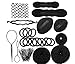 Healthcom 26 Pcs Hair Bun Crown Shapers Women Girls Maker Hair Braid Tool Perfect Hair Bun Making Styling Tools Set DIY Bun Maker Clip Curler Roller Tool Twist Donut Bun Hair Styling Accessories Kit