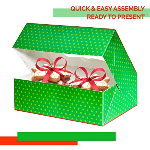 Wrap N Roll Christmas Cookie Gift Boxes With Clear Window and Lids