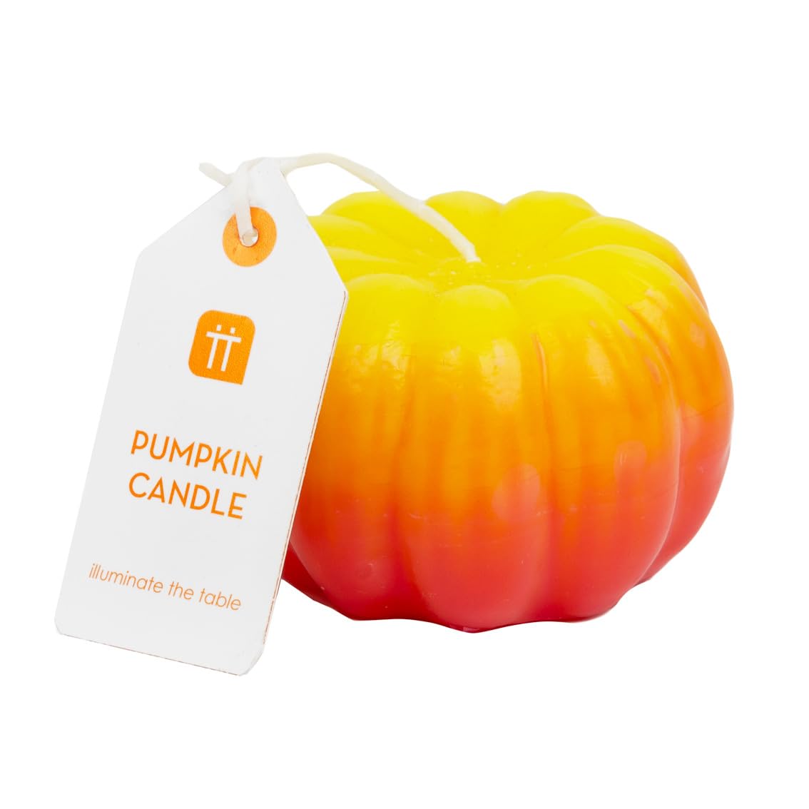 Pumpkin Shaped Candle - Halloween Table Decorations - Also Ideal as Thanksgiving Gift, Everyday Autumnal Gourd Home Décor Made from Paraffin Wax | Size: 10cm | Burn time 10 Hours | Unscented |