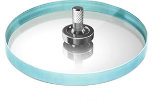Bruce Charles Designs - Schulte Stainless Steel Metal Spinning Top & Glass Spinning Top Base Starter Set, Mental Focus, Spinning Toy with Glass Top Set, Desk Toys for Office