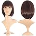 Short Straight Bob Halloween Hair Wigs with Flat Bangs Brown Synthetic Heat Resistant Wig Natural As Real Hair A-BU110BR