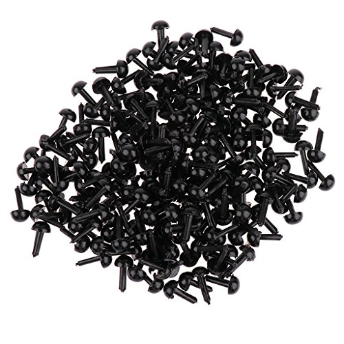 MagiDeal 400pcs Plastic Safety Eyes Craft Eyes for Doll Puppet Bear Plush Animal Felting Toy Arts Making 5MM 6MM Black - Thumbnail 5