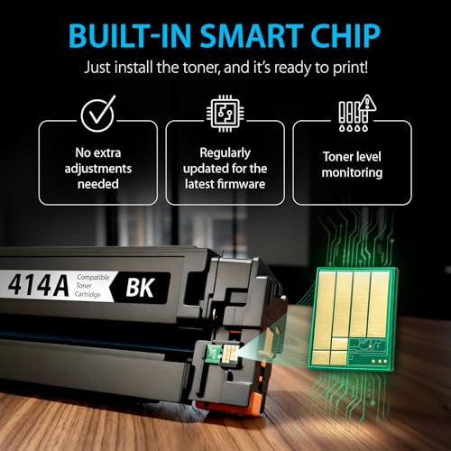 Smart Ink Compatible 414A Toner Cartridges 4 Pack (with Chip) Replacement for HP 414A HP 414X Toner to use with Color LaserJet Pro MFP M479fdw M454dw M479fdn M454dn ( Black Cyan Magenta Yellow )