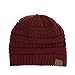 Yourstyle USA Trendy Warm Chunky Soft Stretch Cable Knit Slouchy Beanie (One Size, Burgundy)