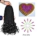 3S Wavy Ends Box Braids Crochet Braiding Hair Extensions Black Color Synthetic Goddess Box Braids With Free Curly End Crochet Braids For Woman Girls 22strands/pack(18inch,1B)