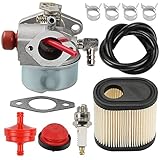 Hilom 640350 Carburetor Air Filter Spark Plug Fuel Line Primer Blub for Tecumseh Toro Recycler 640271 640303 LV195EA LEV100 LEV105 LEV120 20016 20017 20018 6.75 HP Toro Lawnmowers
