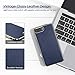 LOHASIC for iPhone 8 Plus Case, Leather Slim Fit Soft Flexible TPU Bumper Cases Protective Cover Compatible with iPhone 8 Plus - Navy Blue