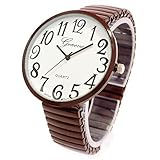 Brown Super Large Face Stretch Band Fashion Watch