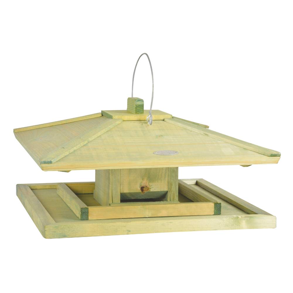 Esschert Design Japanese Style Birdfeeder, Light Green, 8" H