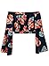 Futurino Women's Off Shoulder Floral Print Long Bell Sleeve Crop Top Blouses