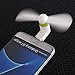 Pandawell OTG Micro USB Mobile Phone Fan Portable Dock Cool Cooler Rotating Fan for Samsung Galaxy S7, S7 Edge, LG G5 & Other Android Smart Phone - White