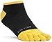 FUN TOES Mens Toe Socks Barefoot Running Lightweight -Value 6 Pairs Pack- Size 6-12 (2 Black-Orange/ 2 Black-Grey/ 2 Grey-Yellow)